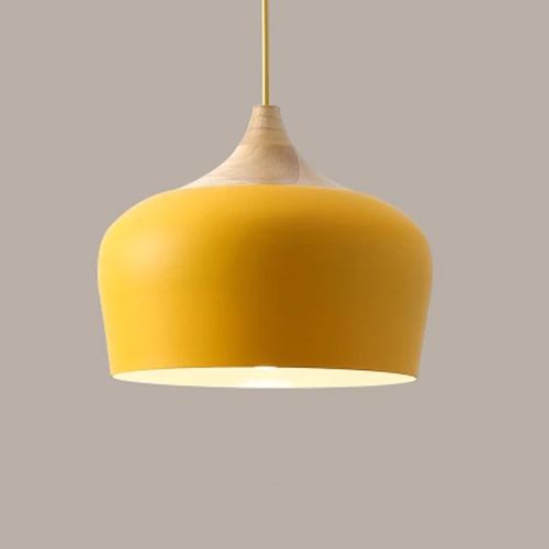 PastelGlow Retro Pendant Lights – Scandinavian Wood & Metal Hanging Lamps